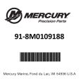 Mercury - Kit-str prsr senr - 91-8M0109188 Fashion