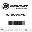 Mercury - Tach multi meter - 91-892647A01 Supply